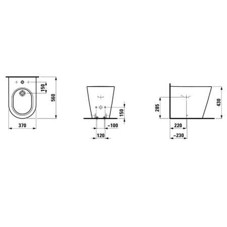 биде напольное laufen kartell 8.3233.1.400.302.1