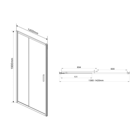 душевая дверь 140 см vincea garda vds-1g140clgm прозрачное