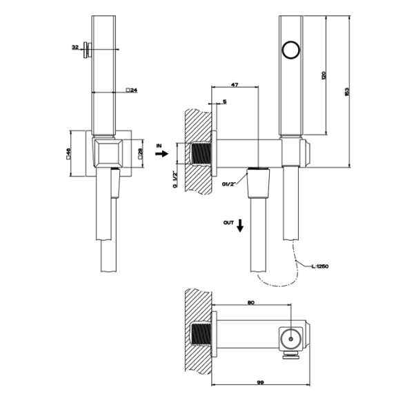 гигиенический душ gessi eleganza 46283#080