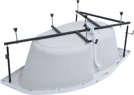 акриловая ванна aquanet capri 160x100 l 00205476 с каркасом, цвет белый
