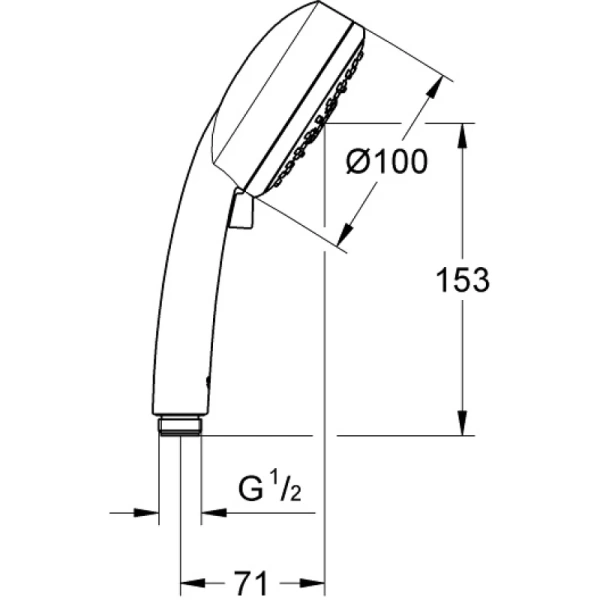 ручной душ 100 мм grohe new tempesta cosmopolitan 27573002
