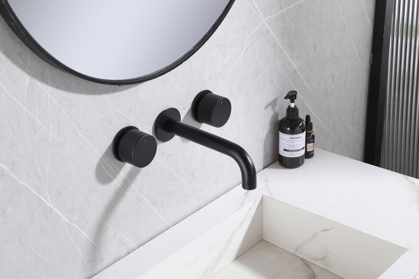 смеситель для раковины abber wasser kreis af81122b, цвет черный матовый