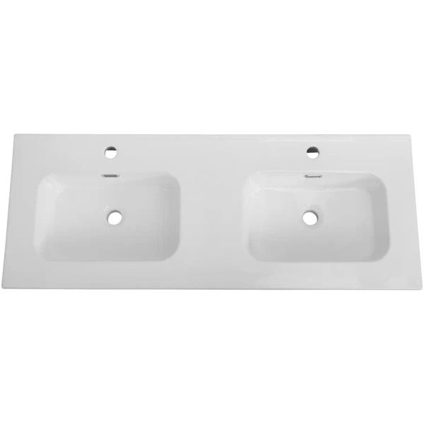 раковина cezares duet czr-8095-120-2 121x46 см, накладная, белый