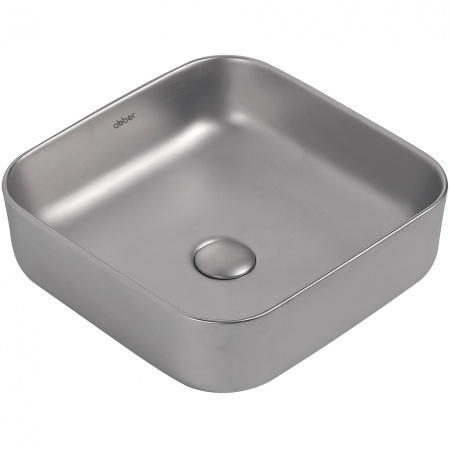 Раковина 38.5x38.5 см Abber Rechteck AC2211MS, цвет серебрянный матовый
