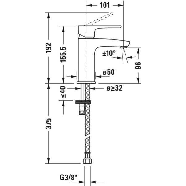 смеситель для раковины duravit b.1 b11010002010 смеситель для раковины duravit b.1 b11010002010