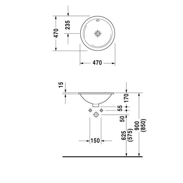 раковина duravit architec встр., для встраивания сверху, с переливом,, без площадки под смес., глазуровка снизу,? 470, цвет: белый раковина duravit architec встр., для встраивания сверху, с переливом,, без площадки под смес., глазуровка снизу,? 470, цвет: белый