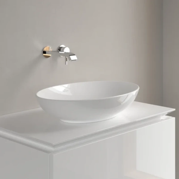 раковина-чаша villeroy & boch loop & friends 4a470101 56x38,5 см, накладная, альпийский белый