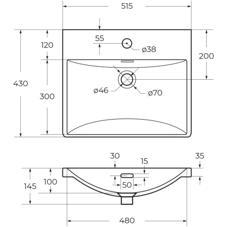 раковина накладная belbagno bb-8076-3-50 белая
