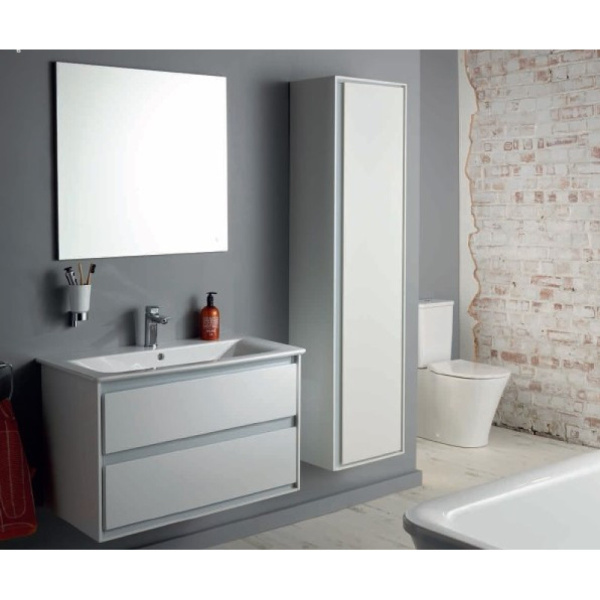 тумба белый глянец/белый матовый 80 см 2 ящика ideal standard connect air e0819b2
