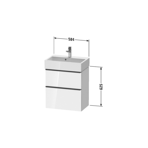 duravit va раковина для мебели 60х40 см, с 1 отв под смеситель, белая +wondergliss