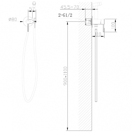 гигиенический комплект abber wasser kreis af8125rg, цвет розовое золото