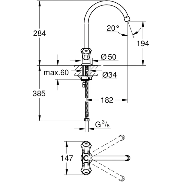 смеситель для кухни grohe costa l 31831001