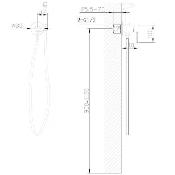 гигиенический комплект abber wasser kreis af8125rg, цвет розовое золото