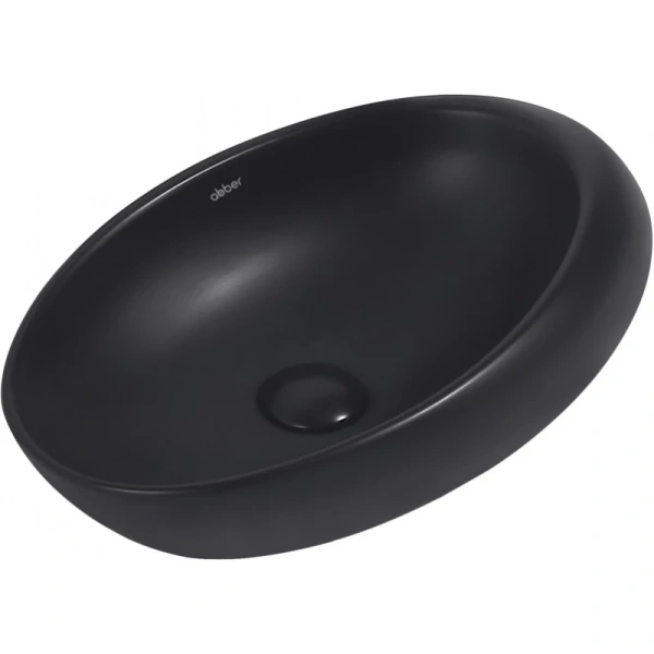 раковина 49x31 см abber bequem ac2107mb, цвет черный матовый