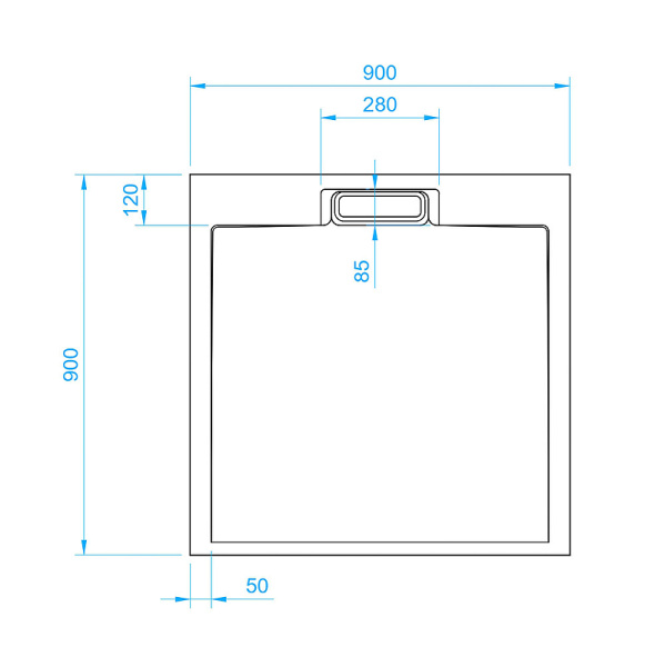 душевой поддон из искусственного камня rgw stl-w 90×90 16211099-01 белый