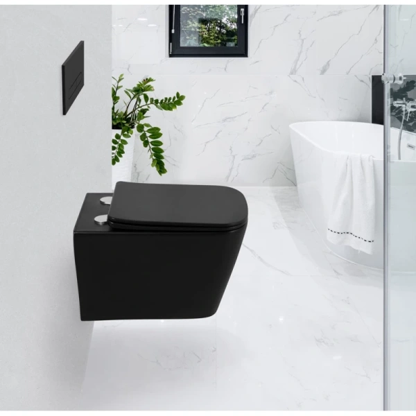 унитаз подвесной belbagno ardente-c bb3202chr-mb безободковый, без сиденья, цвет черный матовый