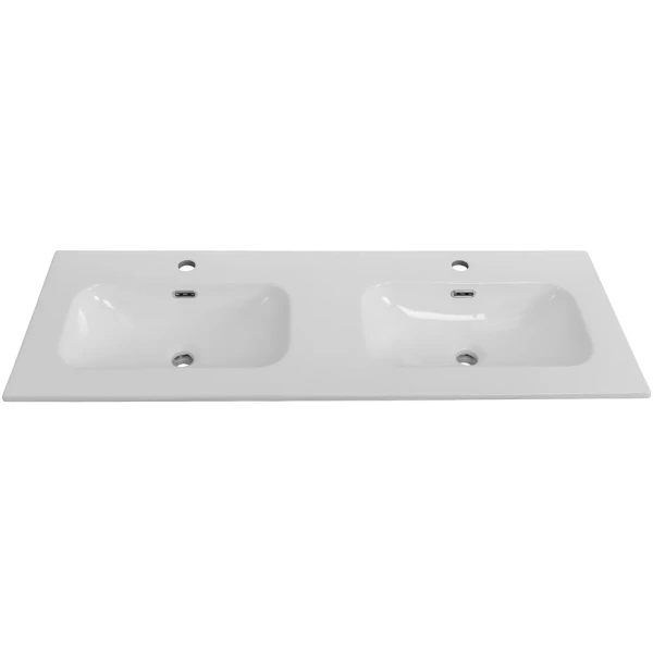 раковина cezares eco czr-8073-120-2 121x46 см, накладная, белый