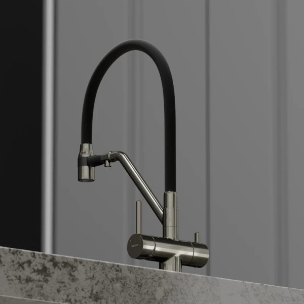 смеситель для кухни sancos dora sc4003gg вороненая сталь черный