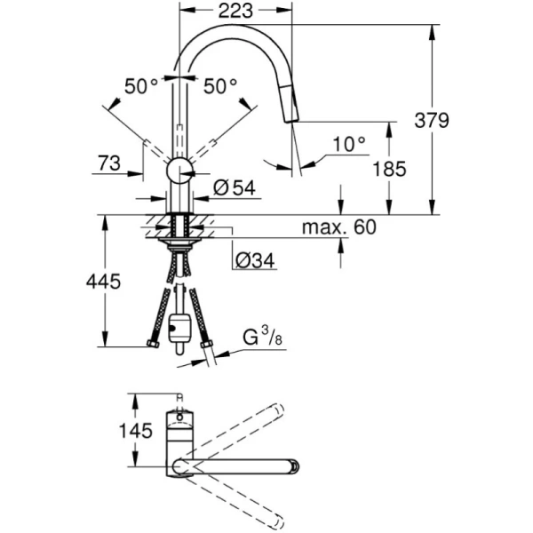 смеситель для кухни grohe minta 32321dc2