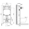 комплект унитаза с инсталляцией belbagno loto bb070chr/sc/bb002-80/bb014-sr-bianco с сиденьем микролифт и белой клавишей смыва