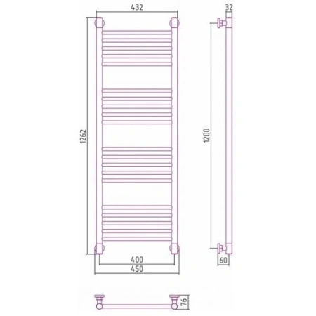 полотенцесушитель водяной 1200x400 золотой сунержа богема+ 03-0220-1240