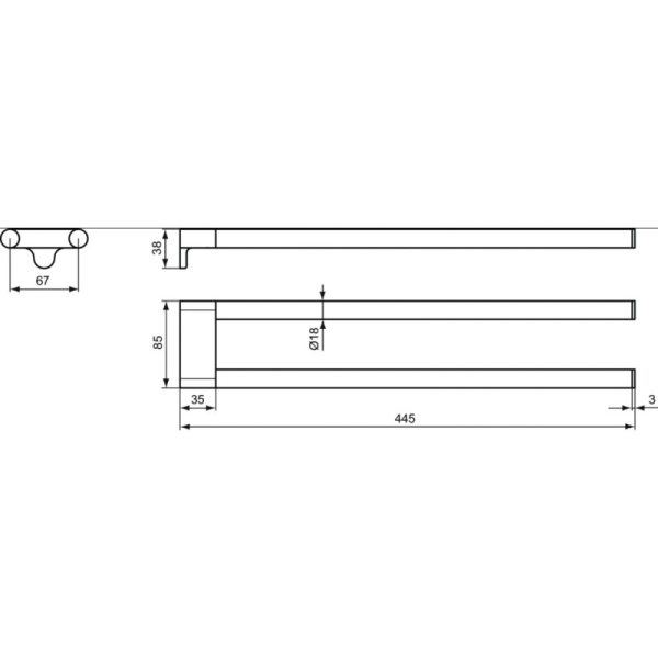 Полотенцедержатель Ideal Standard Connect A9181AA двойной