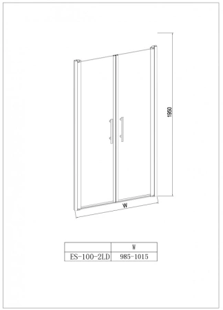 Дверь для душевой кабины в нишу Esbano ESDN1002LD 100×195 без поддона