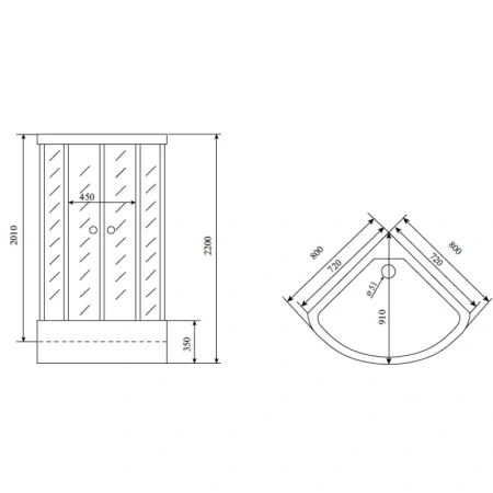 душевая кабина timo standart 80x80 t-1180 с гидромассажем