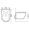 унитаз подвесной aquanet rimless cetus-bw с сиденьем микролифт, цвет черный матовый