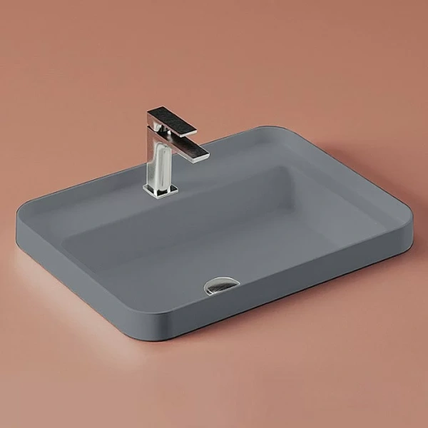 раковина artceram fuori scala tfl034 37 00 встраиваемая, с 1 отверстием, 60.5x45.5x15.3 см, blue denim