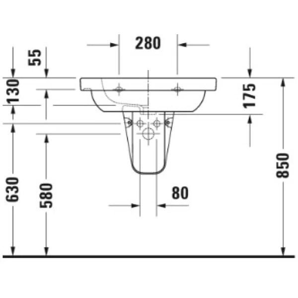 раковина полувстраиваемая duravit d-code 03426500002