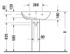 раковина подвесная 65 см duravit me by starck 2335650030