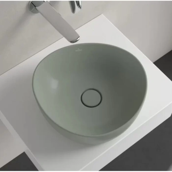 раковина villeroy & boch antao 4a7240r8 накладная, 40x39.5 см, morning green с ceramicplus