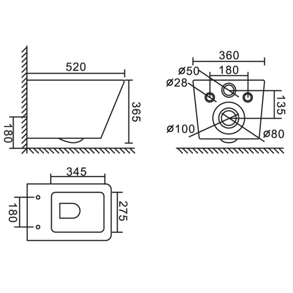 унитаз подвесной belbagno ardente-c bb3202chr-mb безободковый, без сиденья, цвет черный матовый
