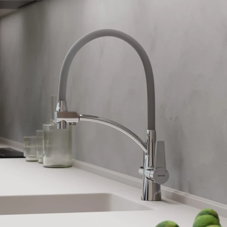 смеситель для кухни sancos eri sc4001ch хром серый
