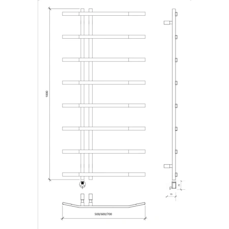 полотенцесушитель электрический 1070x700 тэн левый secado милето 4673739253496