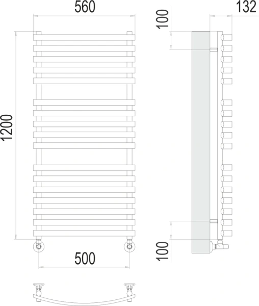 полотенцесушитель водяной terminus капри п17 500х1200 4670078530653