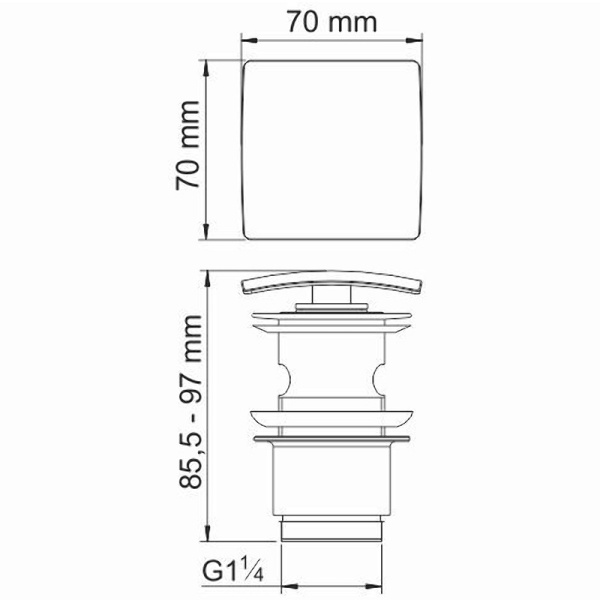 донный клапан wasserkraft wiese a167 click-clack, оружейная сталь
