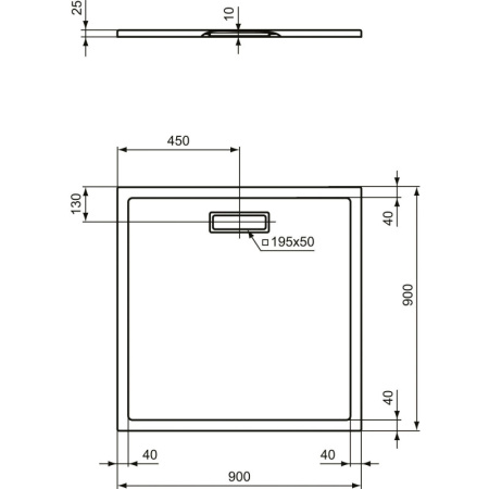 душевой поддон ideal standard ultraflat new t4467v3 90×90 см