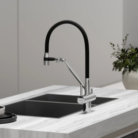 смеситель для кухни sancos dora sc4003ch хром черный
