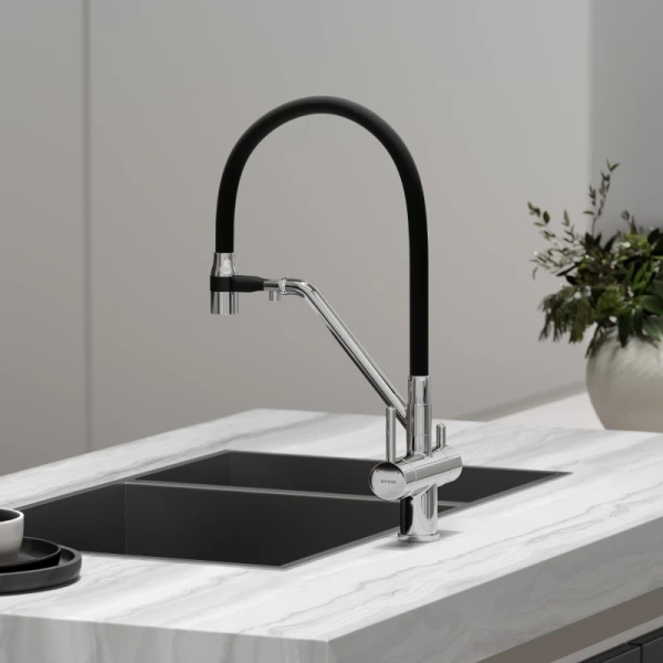 смеситель для кухни sancos dora sc4003ch хром черный