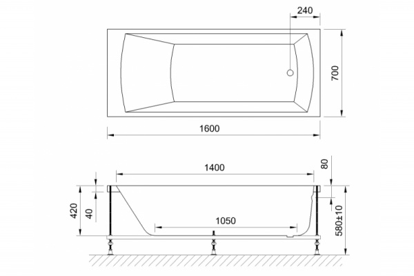 акриловая ванна royal bath vienna standart 160x70 rb953202st с гидромассажем