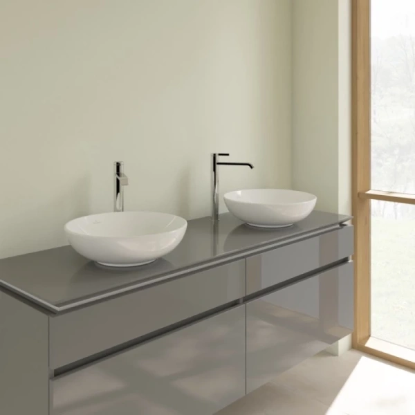 раковина villeroy & boch loop & friends 4a460001 накладная, ø42 см, альпийский белый