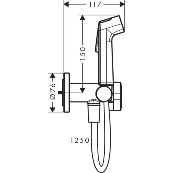 гигиенический душ hansgrohe bidette 1jet s 29232140+29235180 со смесителем, с внутренней частью, шлифованная бронза