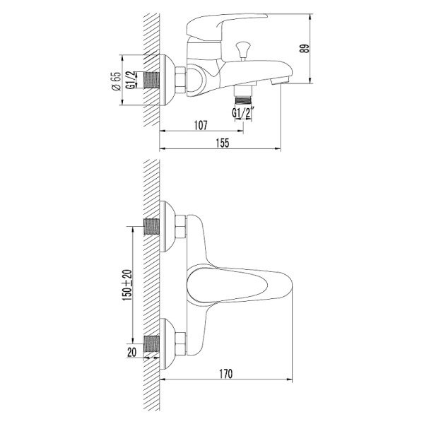 смеситель для ванны lemark pramen lm3302c хром