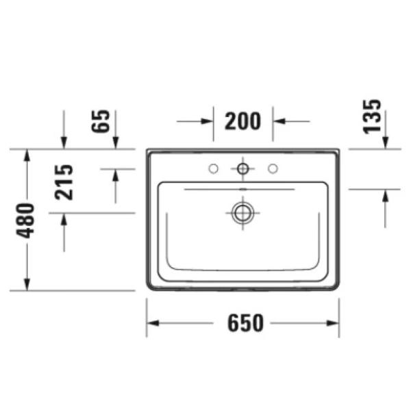 раковина накладная duravit d-neo 65 см, 2367650000, белая