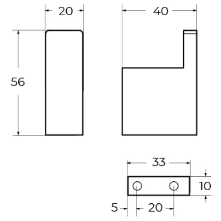 крючок cezares slider slider-hk-gm для ванны, оружейная сталь