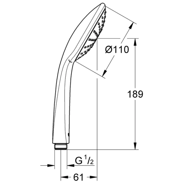 ручной душ 110 мм grohe euphoria 27265000