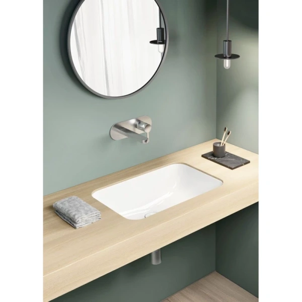 раковина gsi pura 724711 встраиваемая снизу, 50x35 см, bianco lucido (белый глянец)