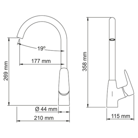 смеситель для кухни wasserkraft vils 5607 цвет хром